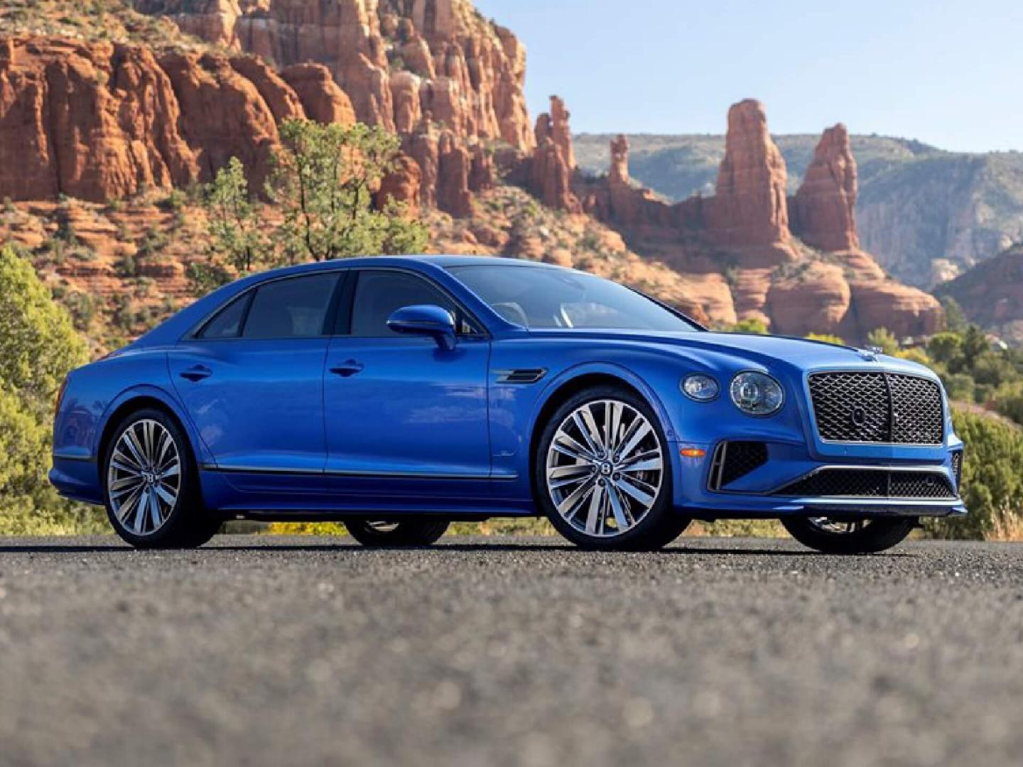 Kingfisher Blue new Flying Spur Speed in new Mexico