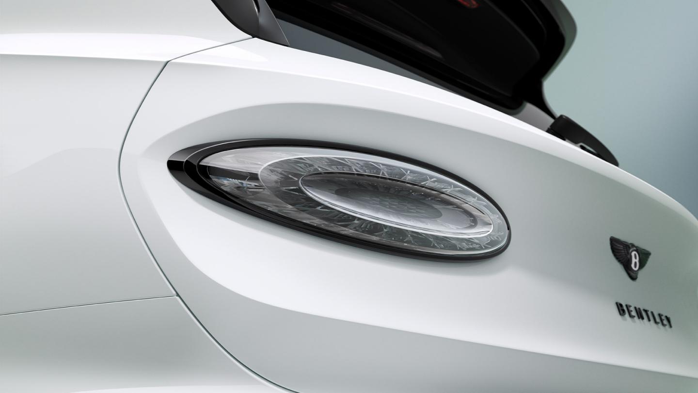 Zoomed view of the clear lense tail lamps.